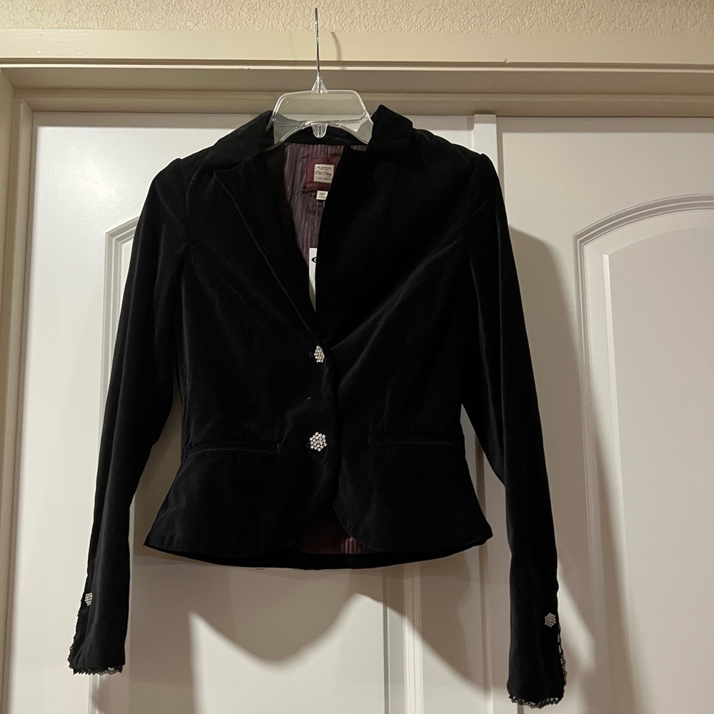 NWT Old Navy Velvet Black Blazer Size XS